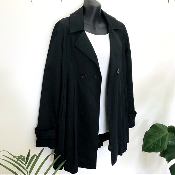 CKM Swing Coat Sz M Black Caroline K Morgan pocket - Picture 4 of 12